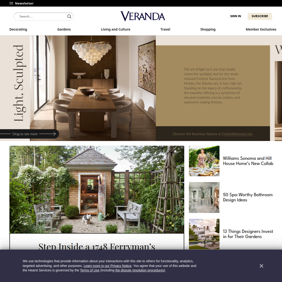 veranda.com homepage screenshot