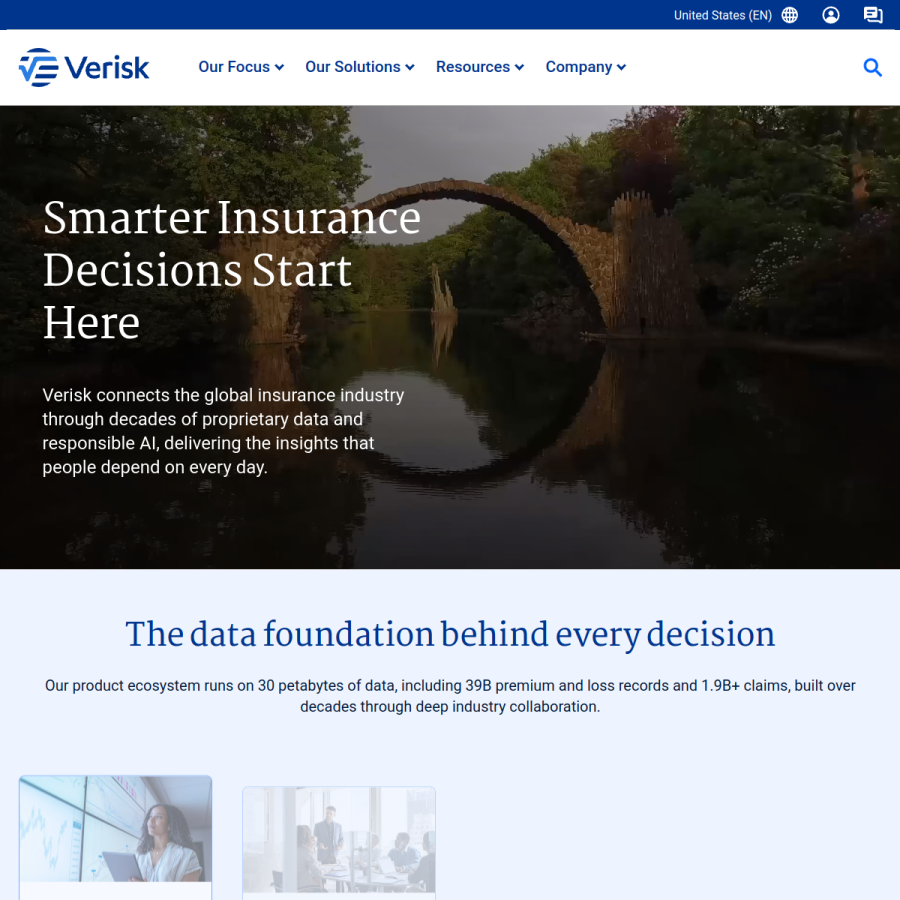 verisk.com homepage screenshot