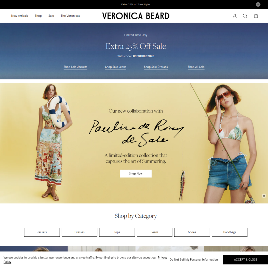 veronicabeard.com homepage screenshot