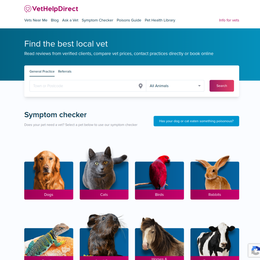 vethelpdirect.com homepage screenshot