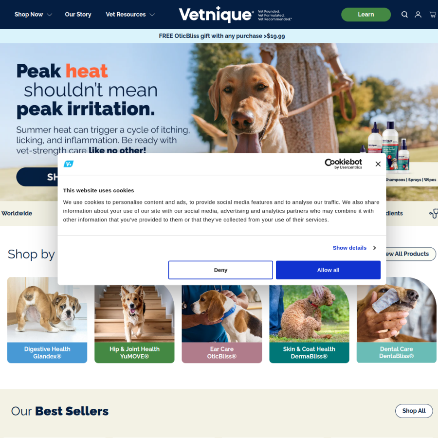 vetnique.com homepage screenshot