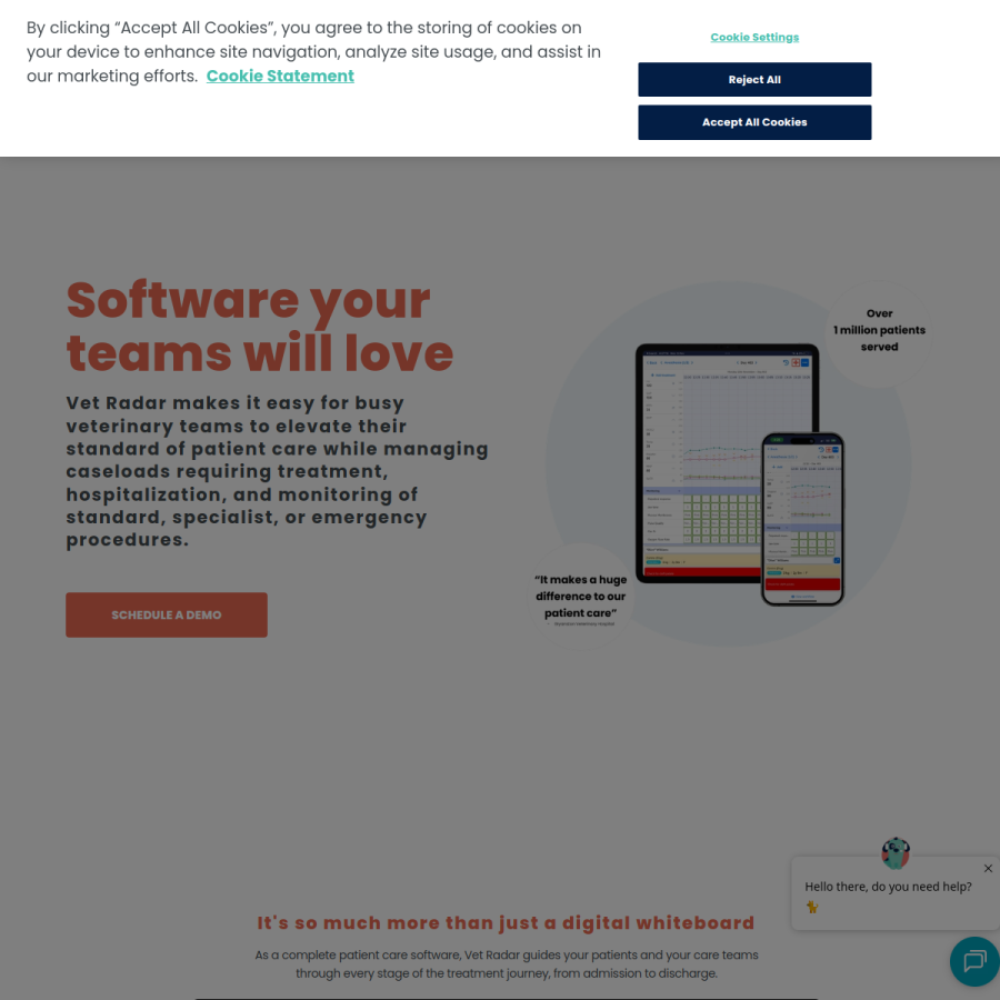 vetradar.com homepage screenshot