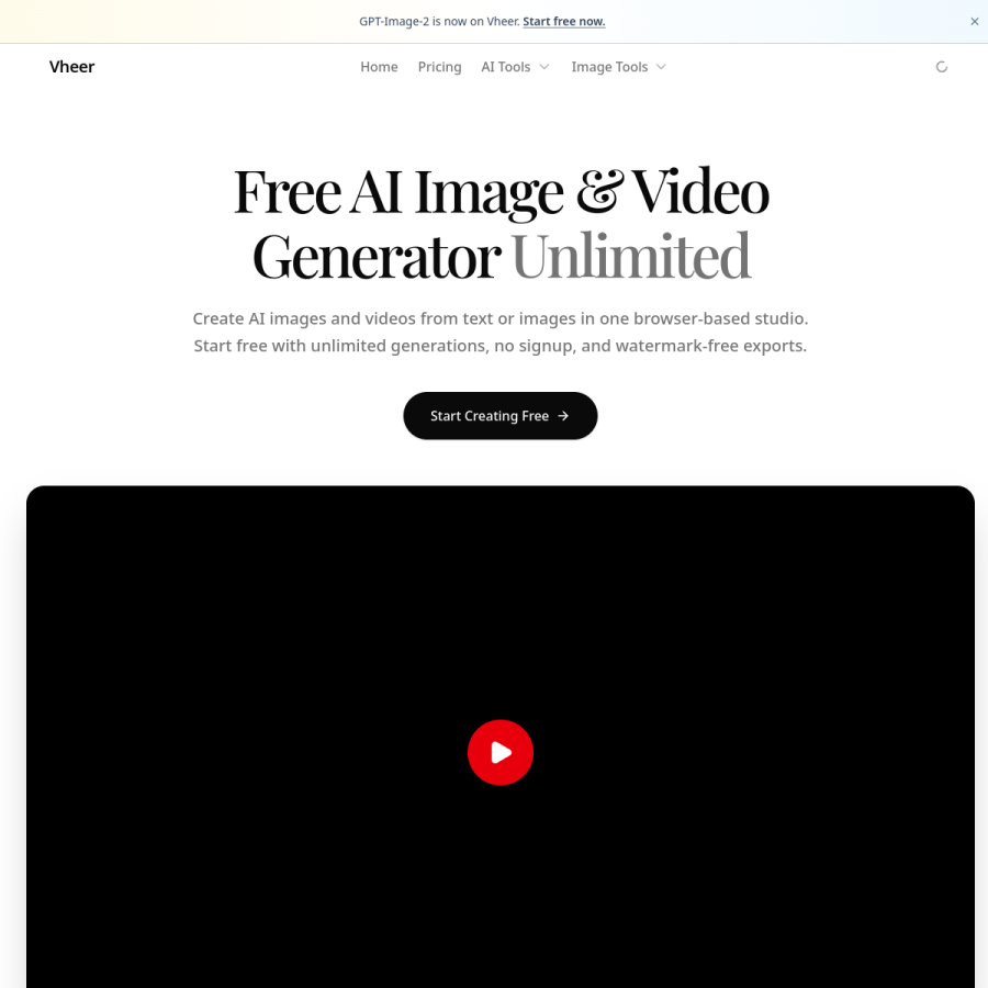 vheer.com homepage screenshot