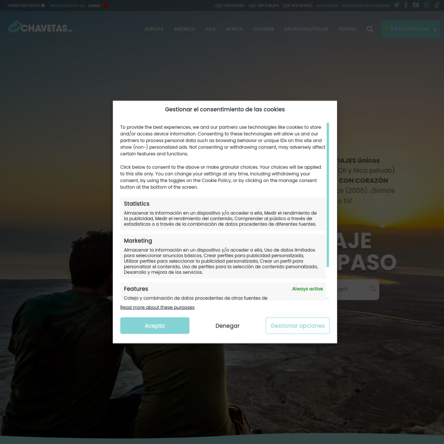viajes.chavetas.es homepage screenshot