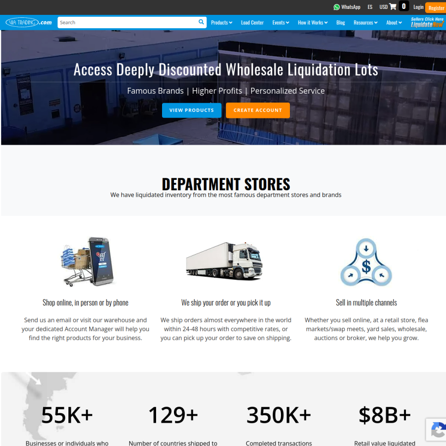 viatrading.com homepage screenshot