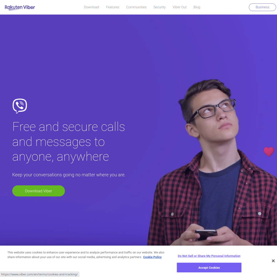 viber.com homepage screenshot
