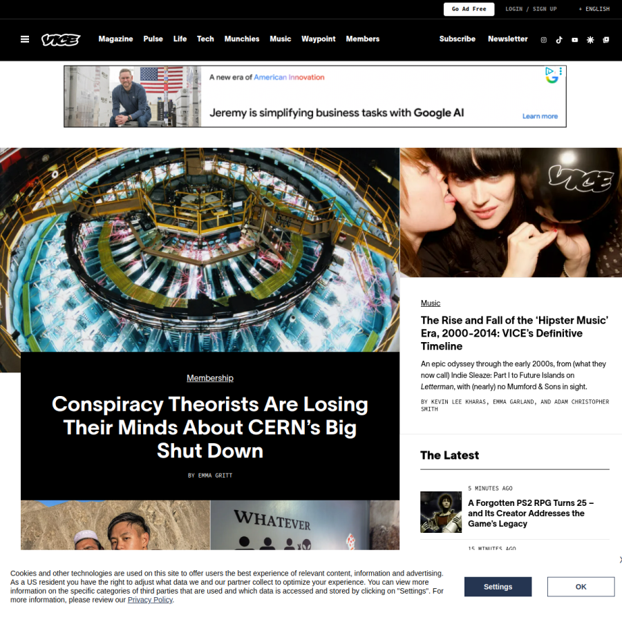 vice.com homepage screenshot