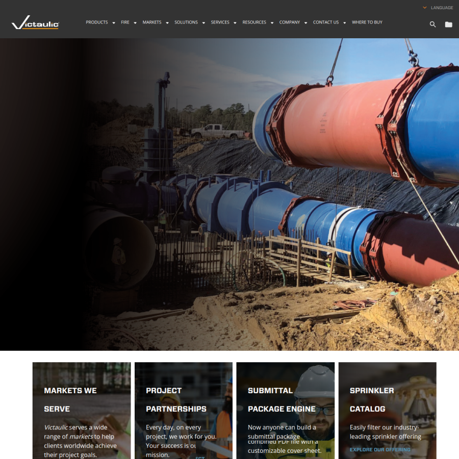victaulic.com homepage screenshot