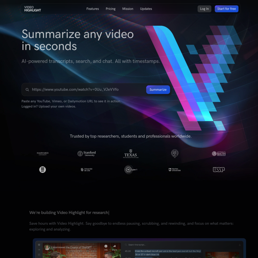 videohighlight.com homepage screenshot