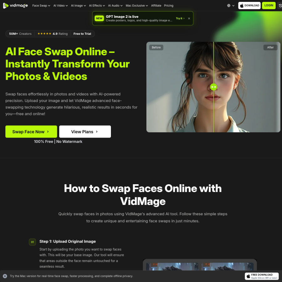 vidmage.ai homepage screenshot