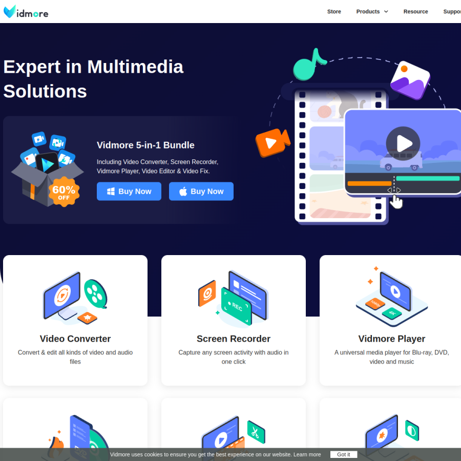 vidmore.com homepage screenshot