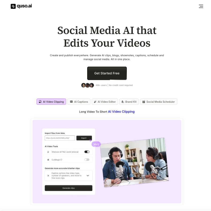 vidyo.ai homepage screenshot