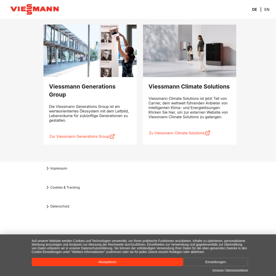 viessmann.com homepage screenshot
