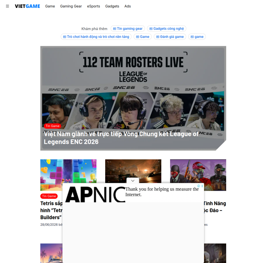 vietgame.asia homepage screenshot