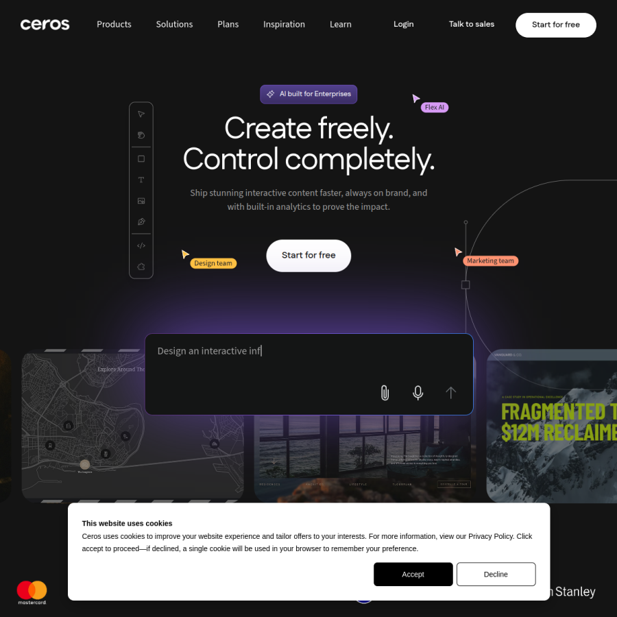 view.ceros.com homepage screenshot