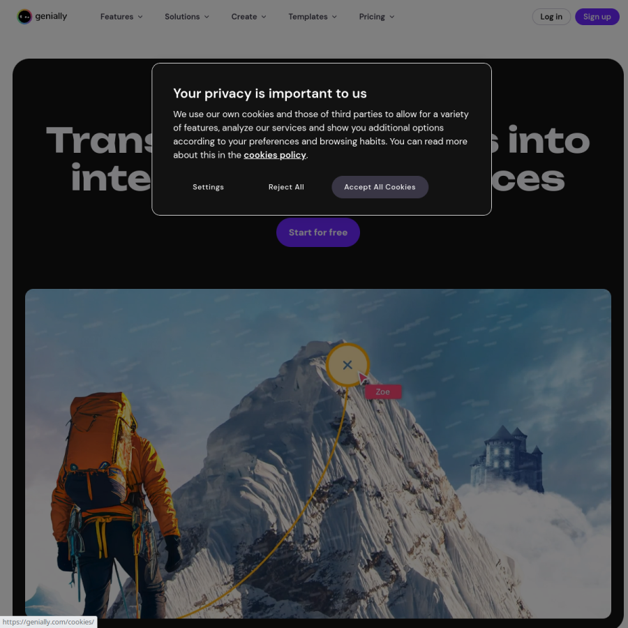 view.genial.ly homepage screenshot