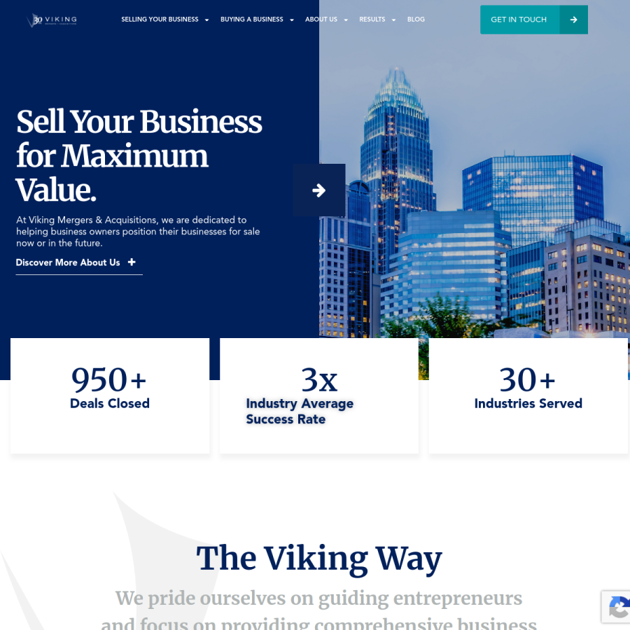 vikingmergers.com homepage screenshot