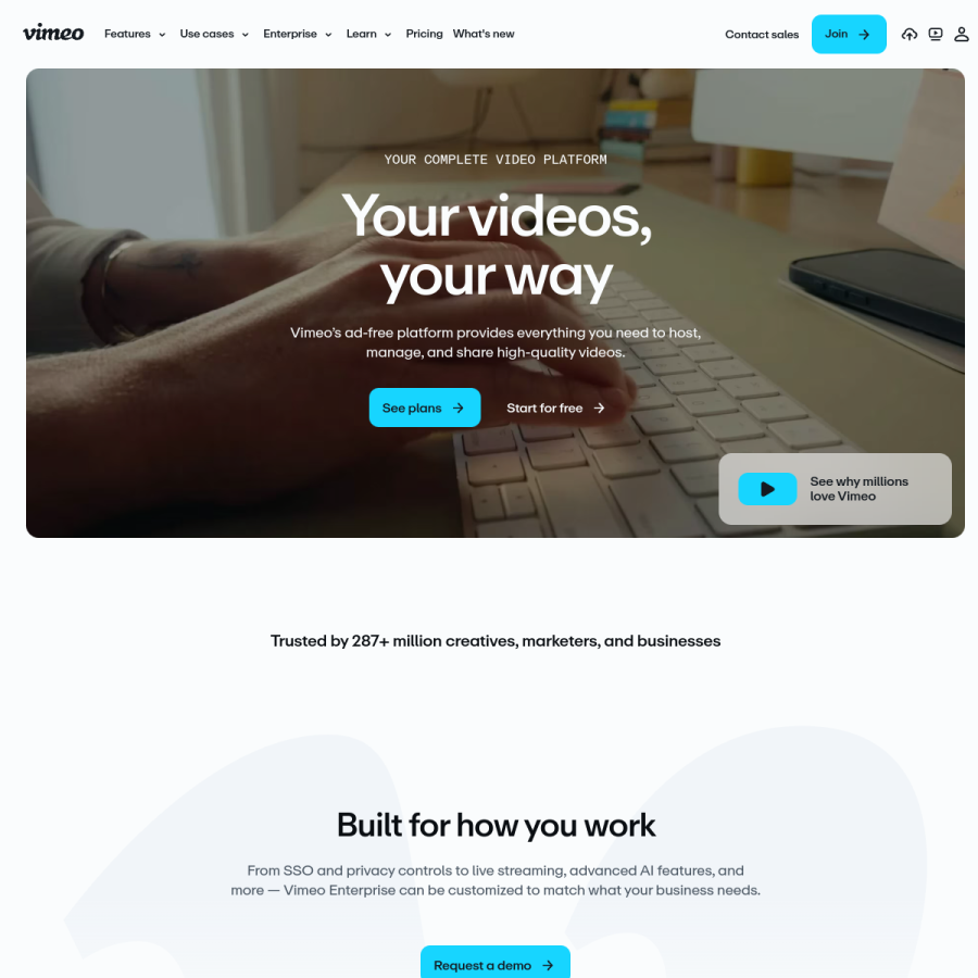 vimeo.com homepage screenshot