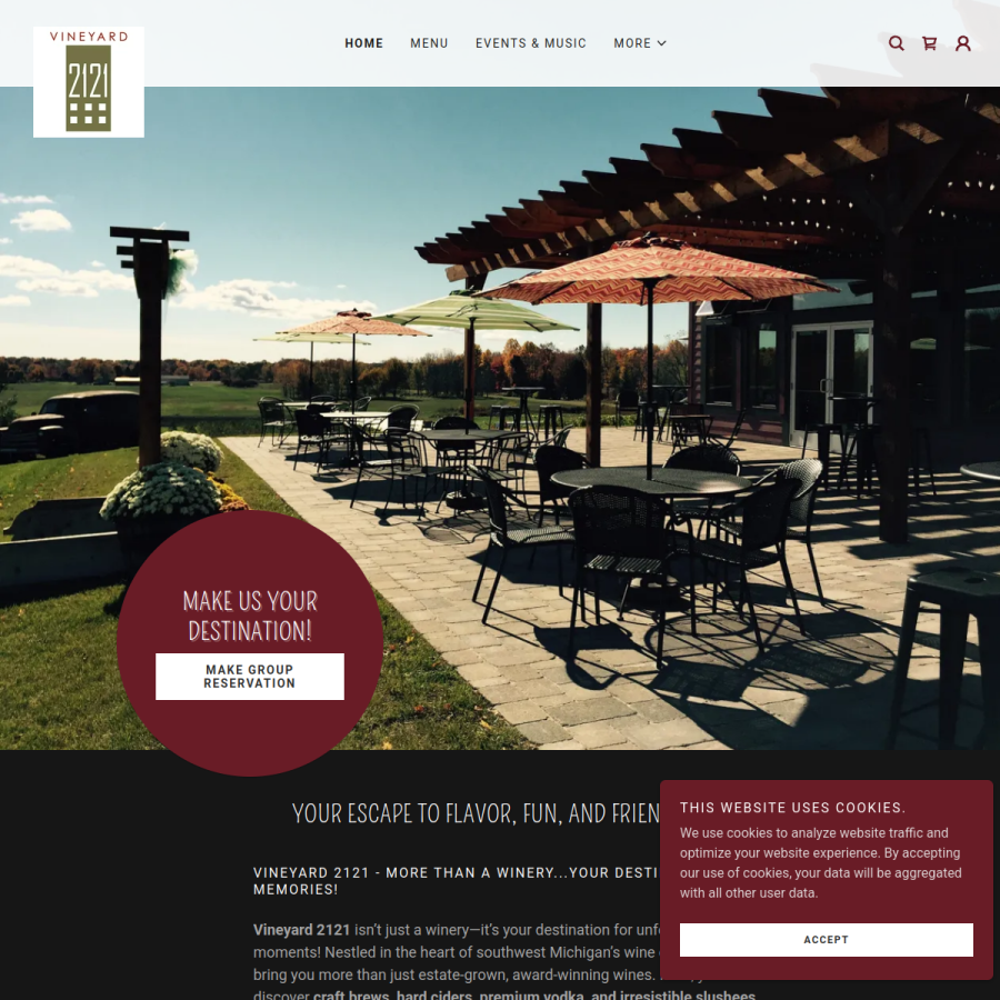 vineyard2121.com homepage screenshot