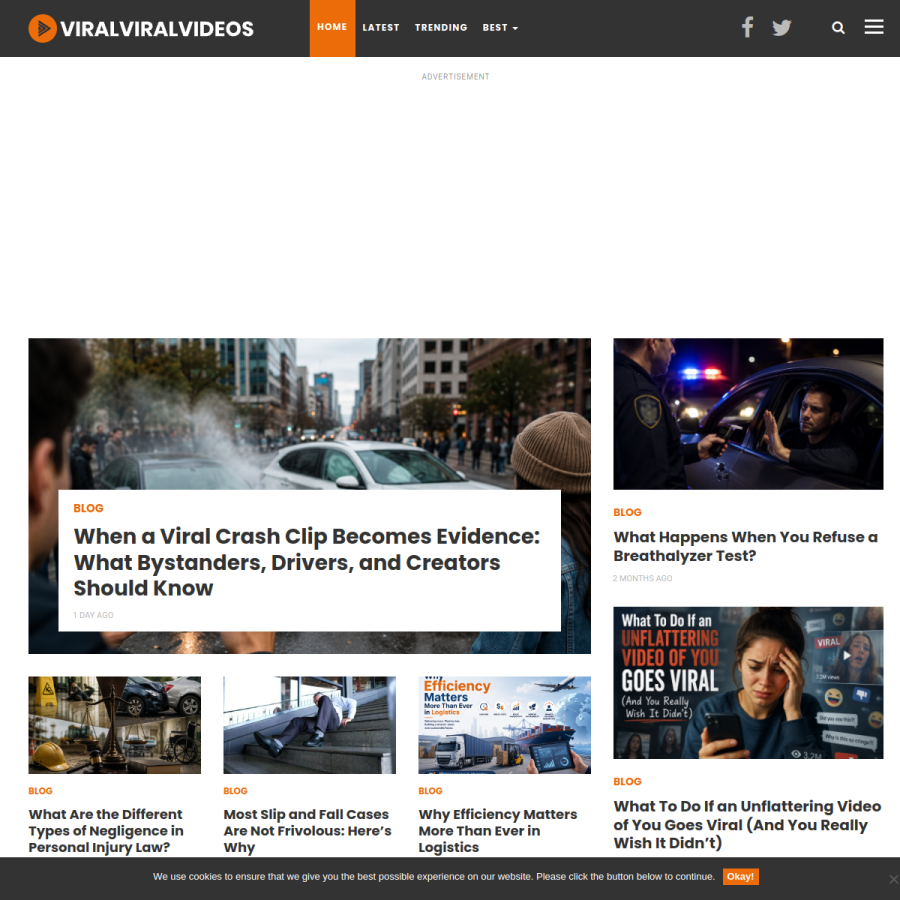 viralviralvideos.com homepage screenshot