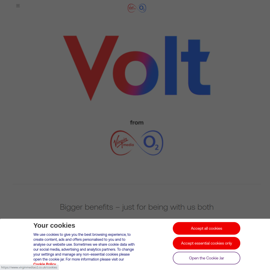 virginmediao2.co.uk homepage screenshot
