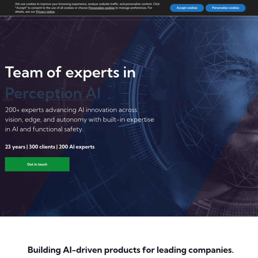 visagetechnologies.com homepage screenshot