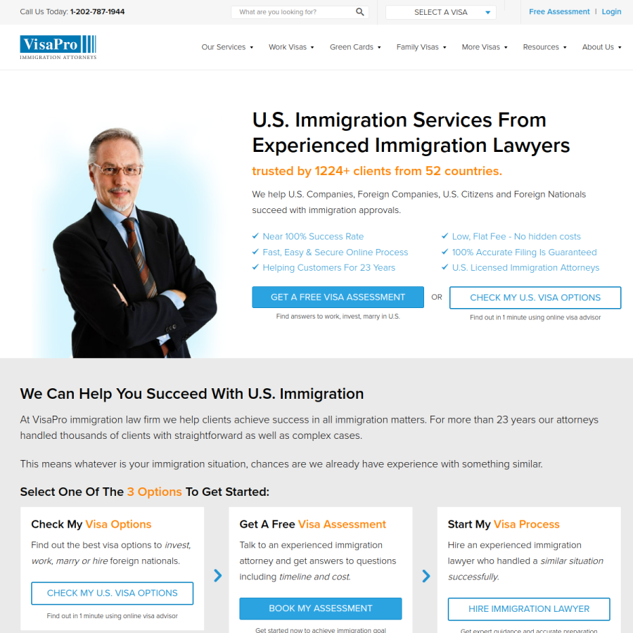 visapro.com homepage screenshot