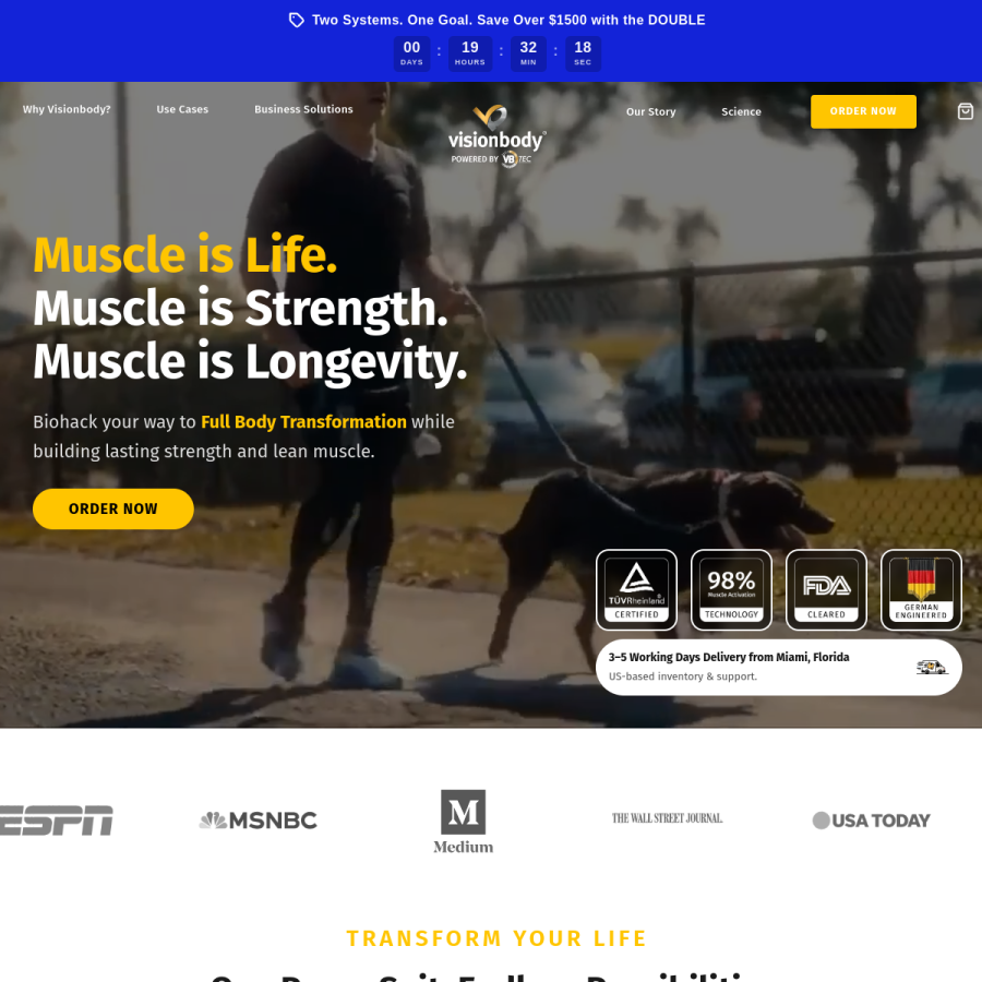 visionbody.com homepage screenshot