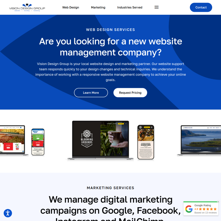 visiondesign.com homepage screenshot