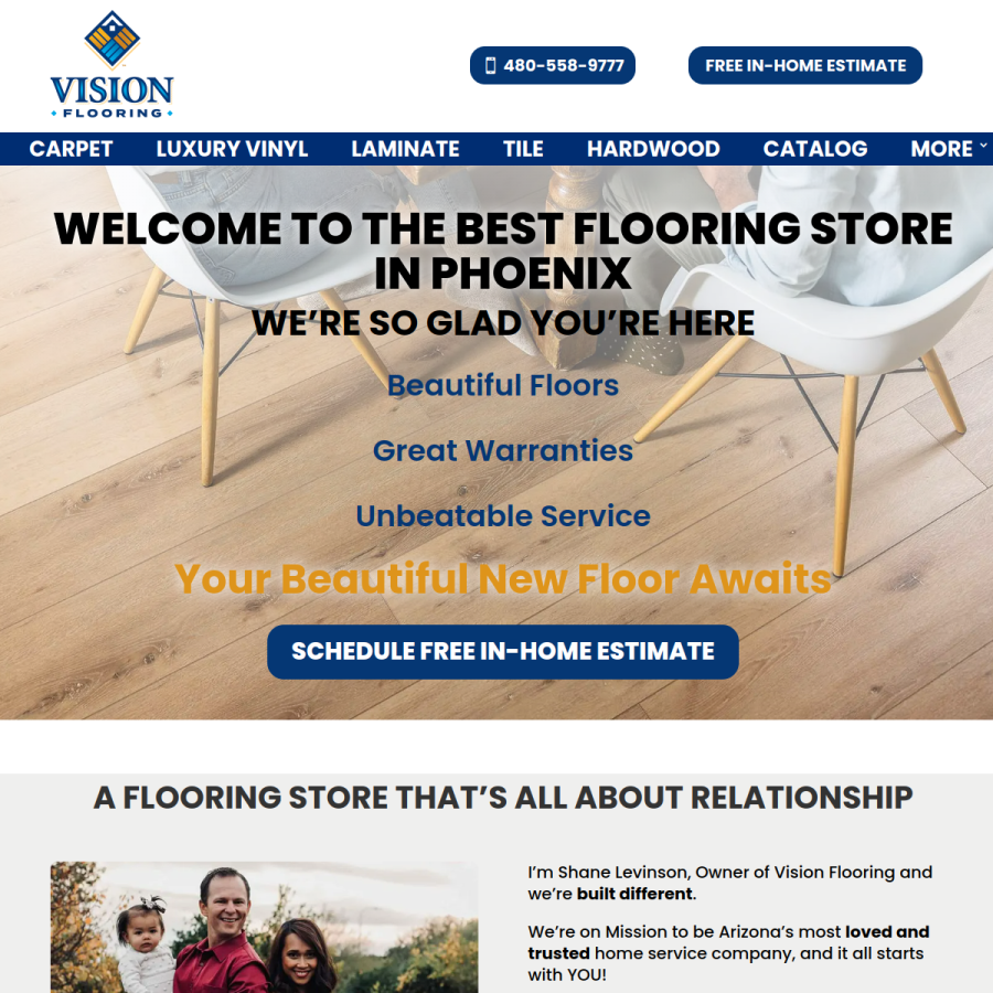 visionflooringaz.com homepage screenshot