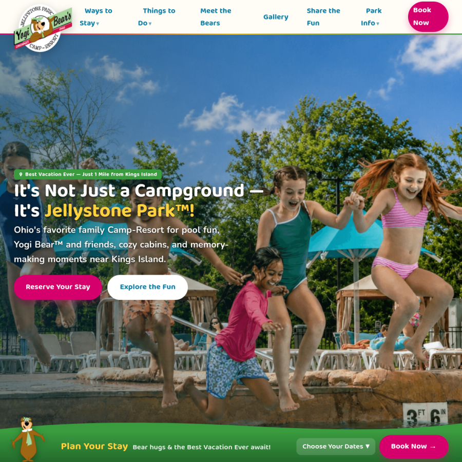 visitcampcedar.com homepage screenshot