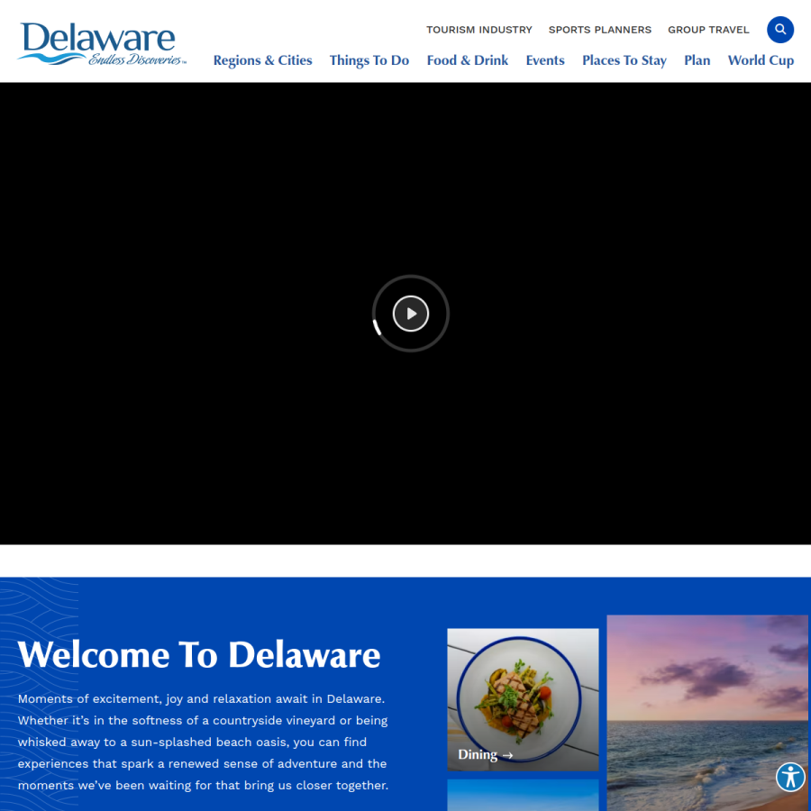 visitdelaware.com homepage screenshot
