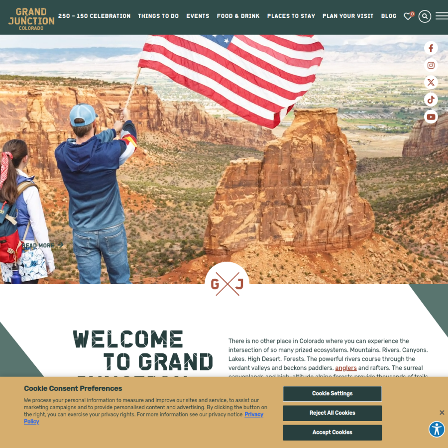 visitgrandjunction.com homepage screenshot