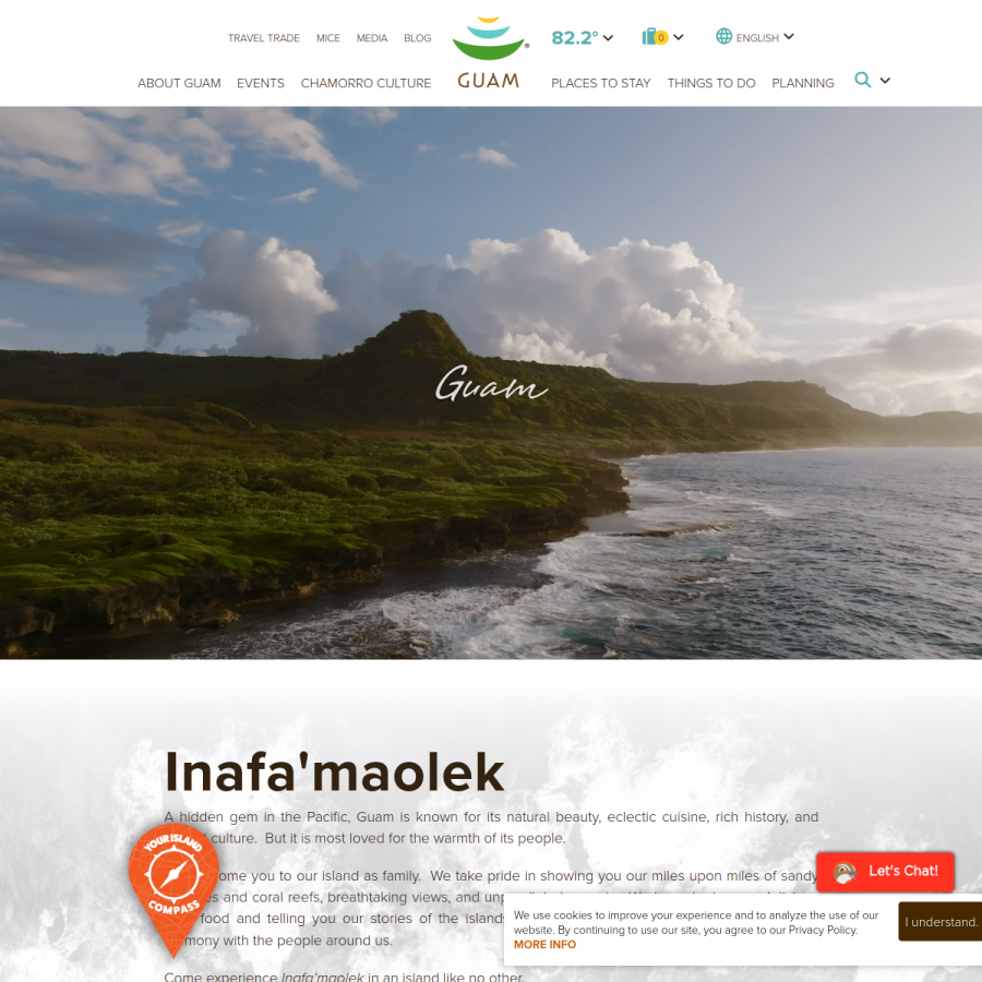 visitguam.com homepage screenshot