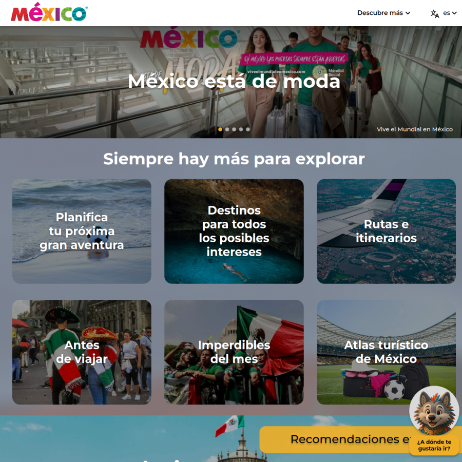 visitmexico.com homepage screenshot