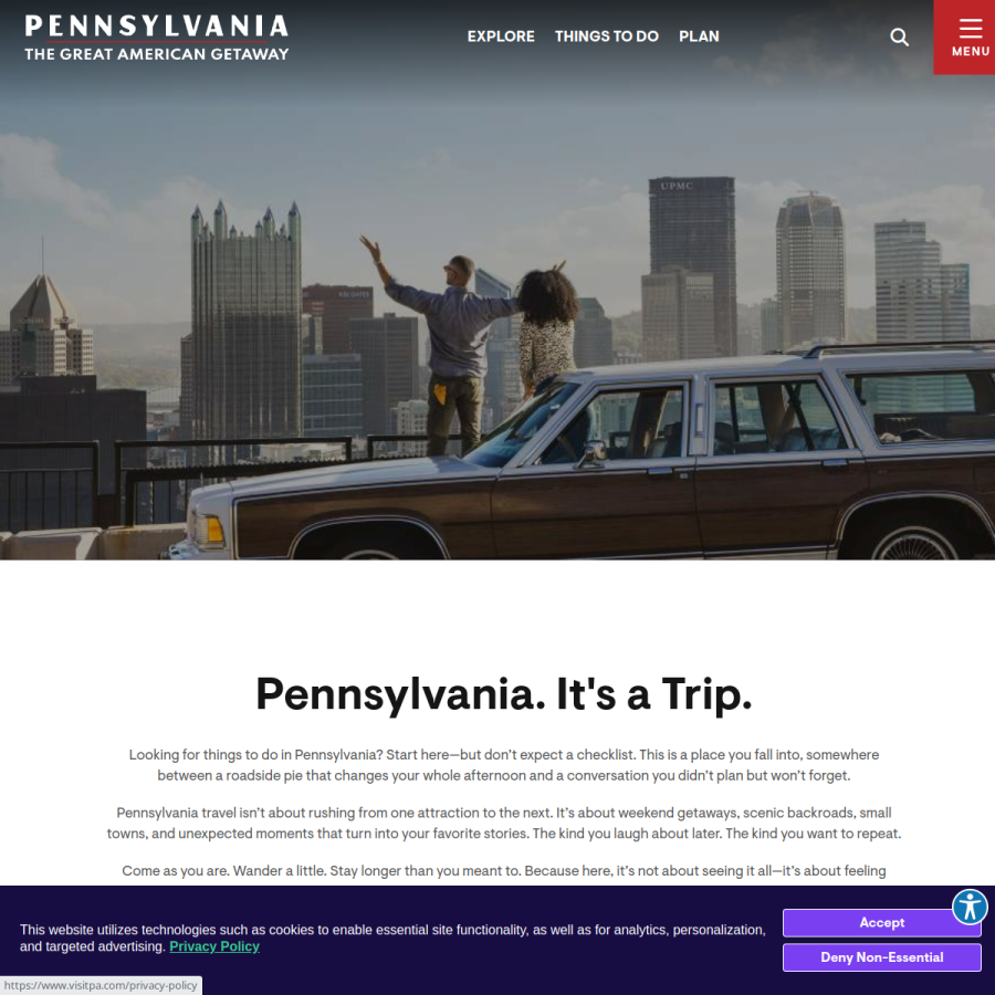 visitpa.com homepage screenshot