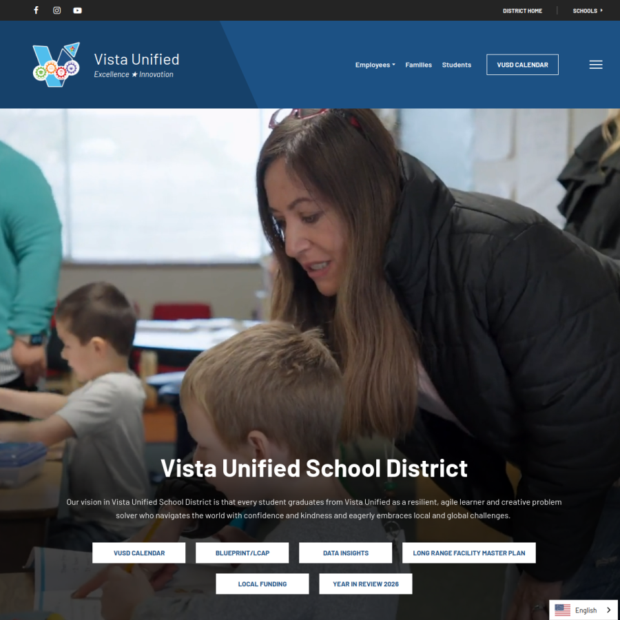 vistausd.org homepage screenshot