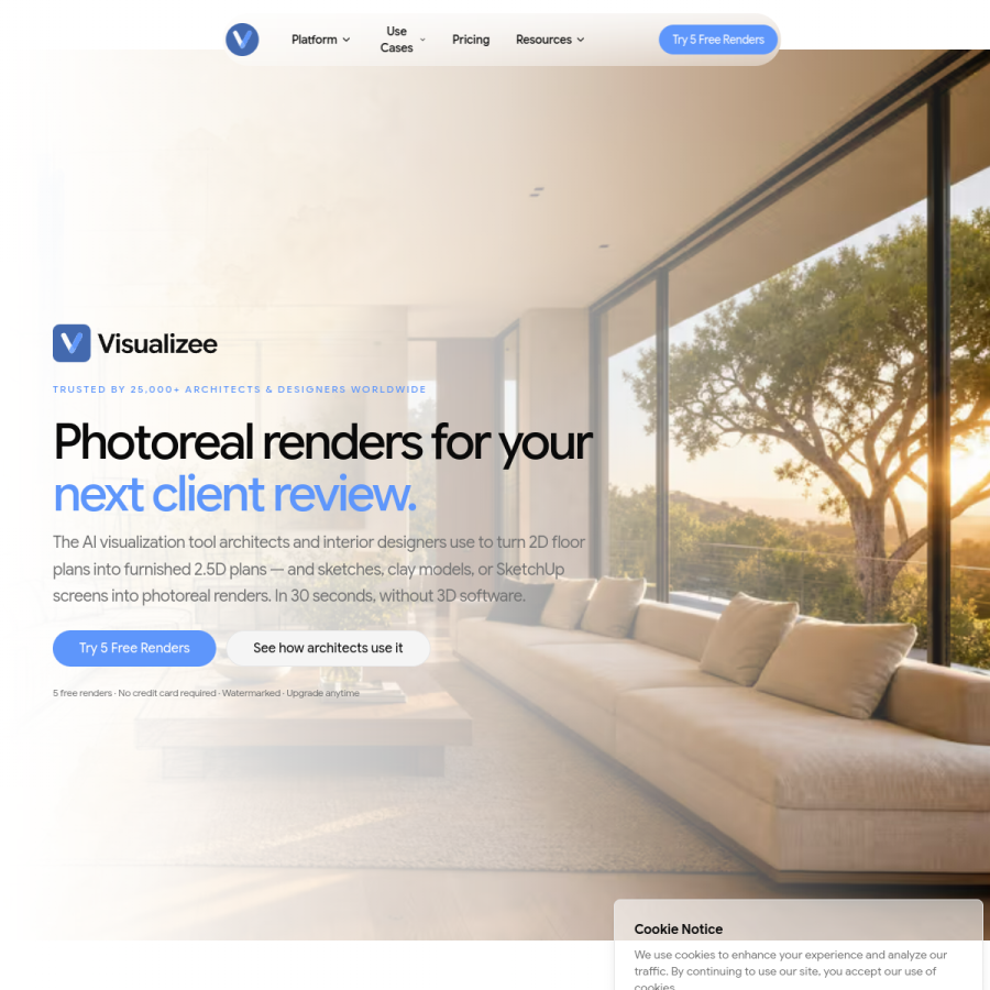 visualizee.ai homepage screenshot