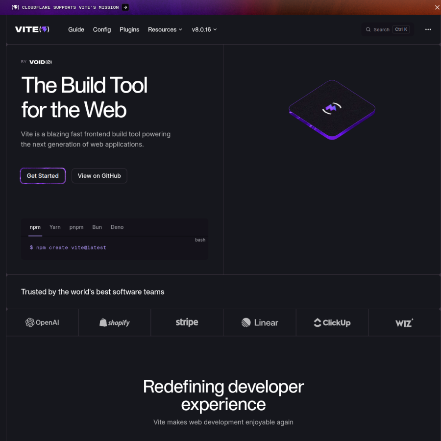 vite.dev homepage screenshot