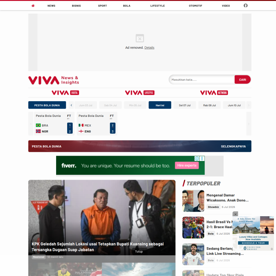 viva.co.id homepage screenshot
