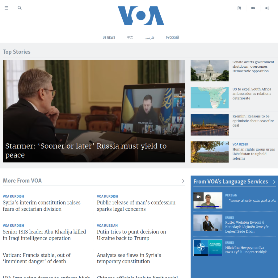 voanews.com homepage screenshot