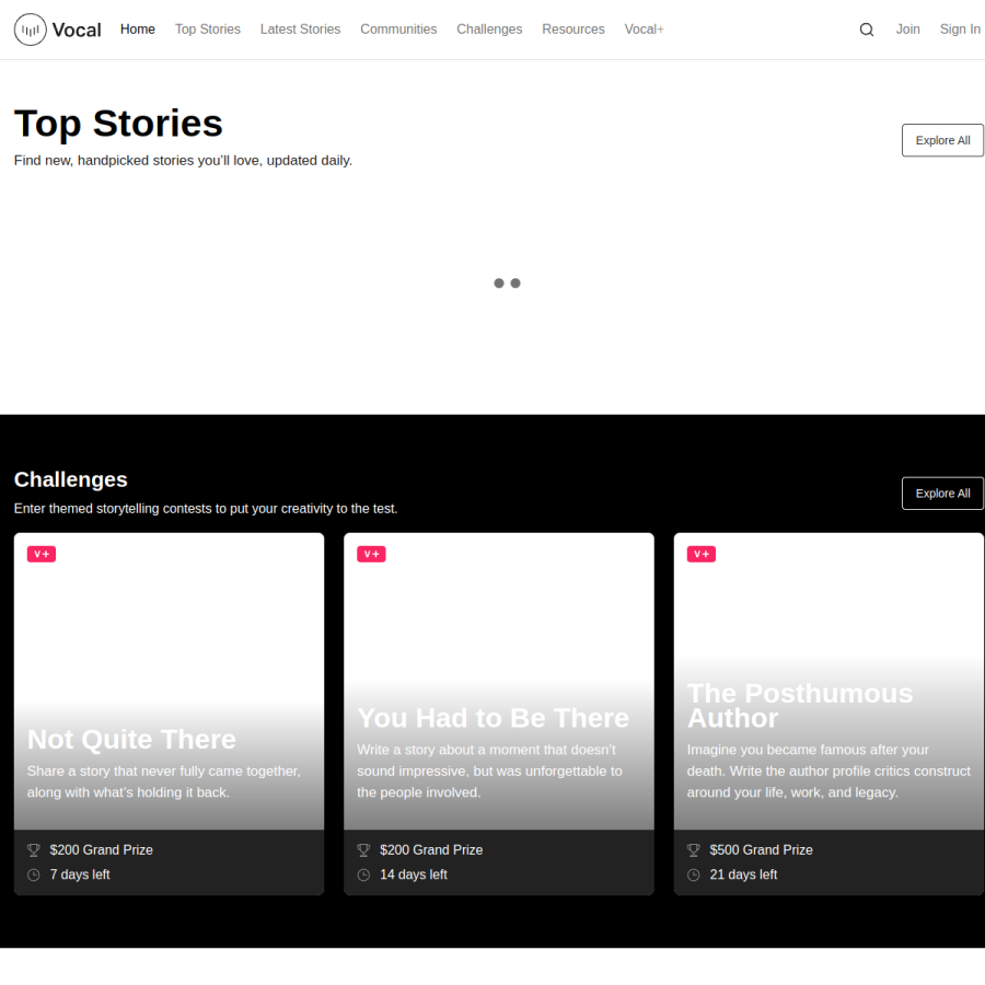 vocal.media homepage screenshot