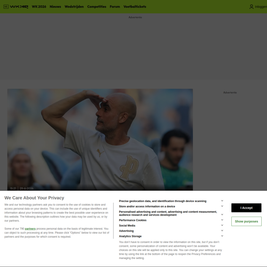 voetbalzone.nl homepage screenshot