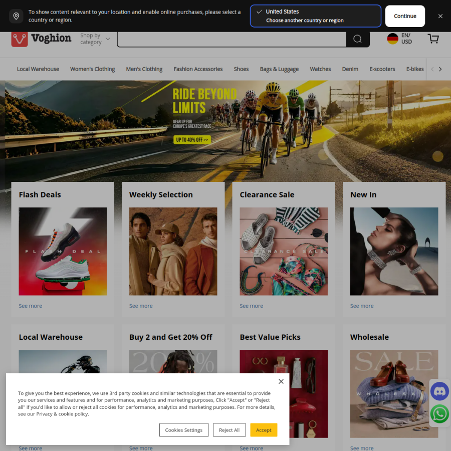 voghion.com homepage screenshot