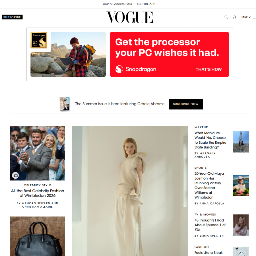 vogue.com homepage screenshot