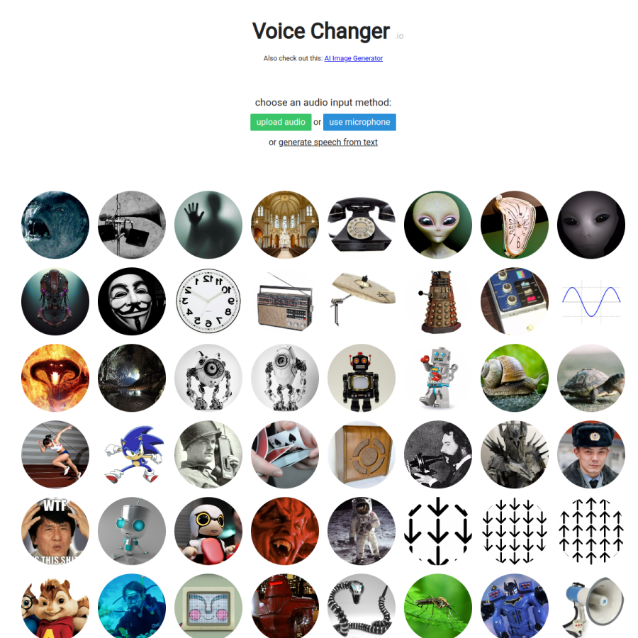 voicechanger.io homepage screenshot