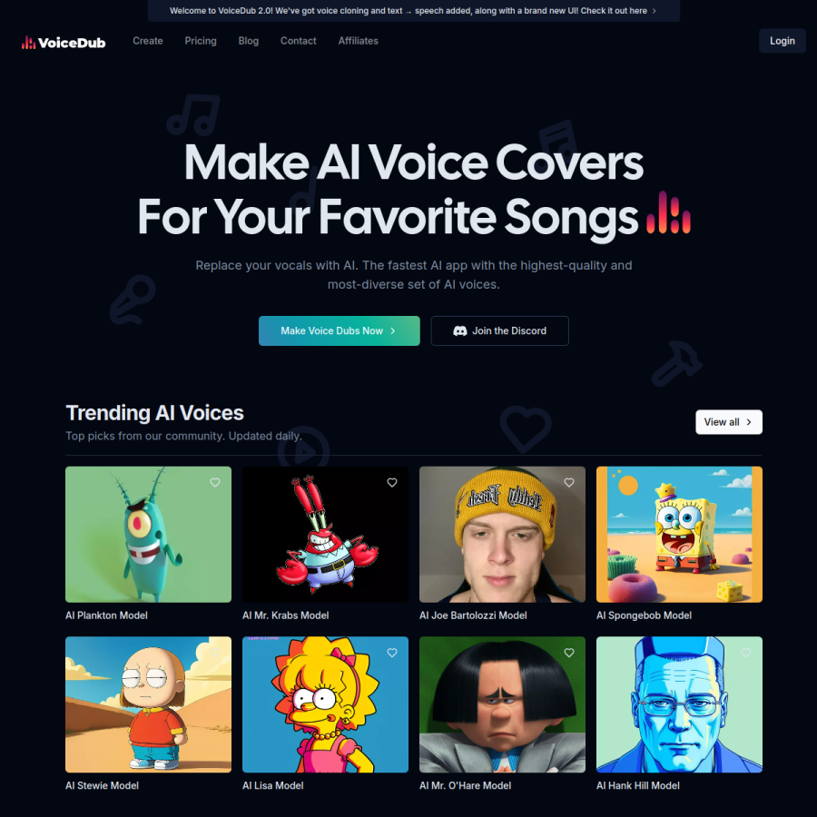 voicedub.ai homepage screenshot
