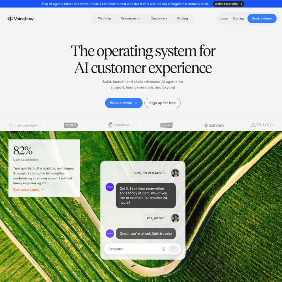 voiceflow.com homepage screenshot