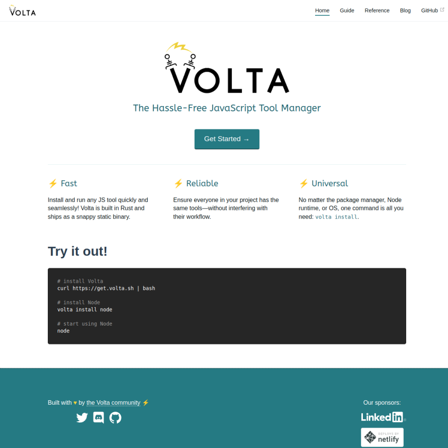 volta.sh homepage screenshot