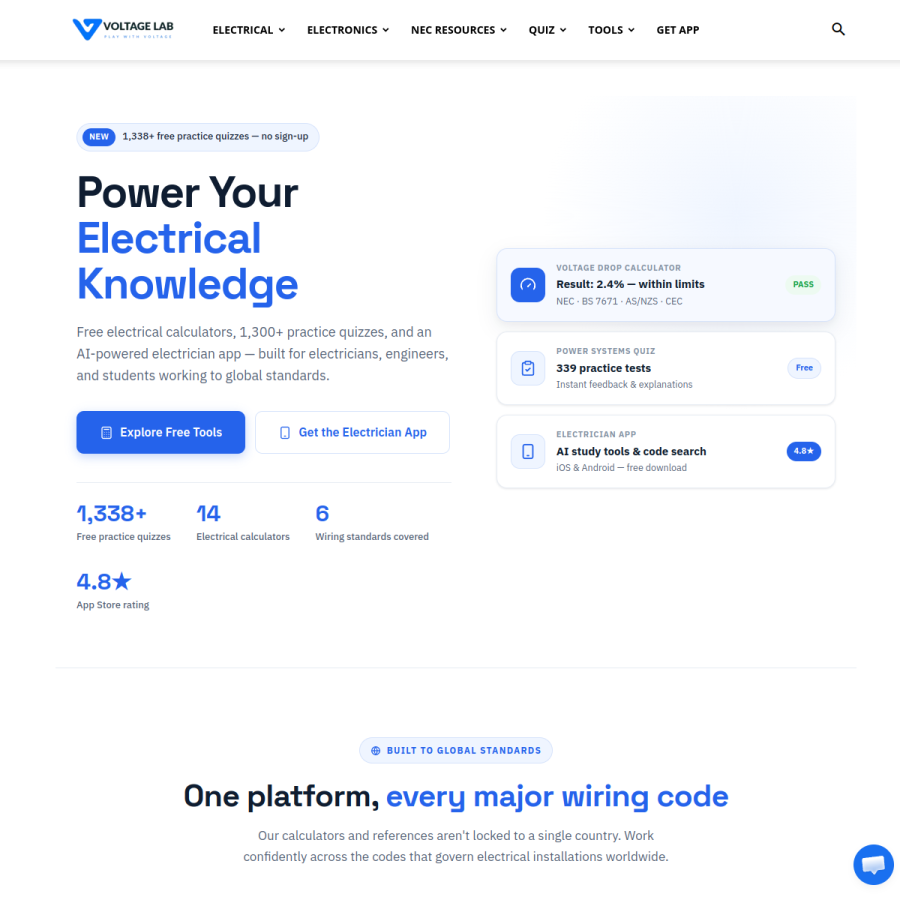 voltagelab.com homepage screenshot